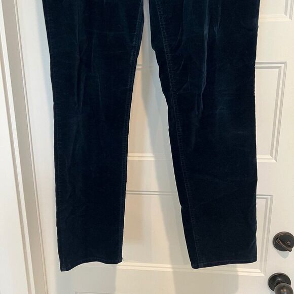 Pure Collection 10R Midnight Blue Cotton Mid-Rise Washed Velvet Jean Pants - Picture 8 of 10